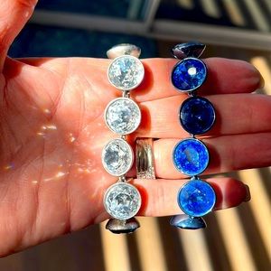 COPY - Gorgeous Swarovski  blue and clear crystal bracelet. Perfect condition.